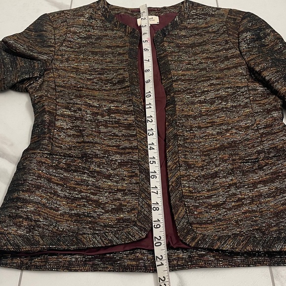 Wilfred Cropped Brown Tailored Blazer with Metallic Sheen Size 6 - Picture 14 of 14